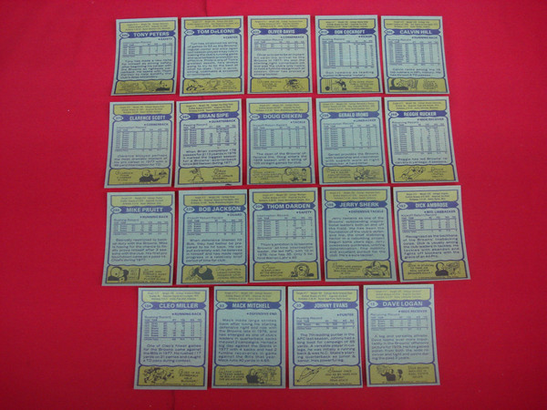 1979 Topps Cleveland Browns Football Cards - 19 Unique Cards (EX-MT Condition)