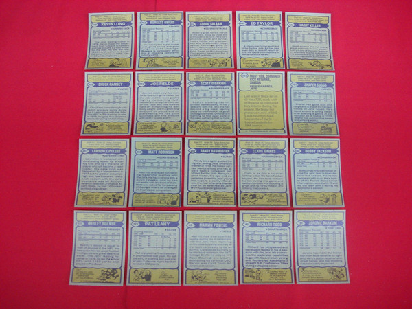Vintage 1979 Topps New York Jets Football Card Lot (20 Cards) - EX-MT Condition
