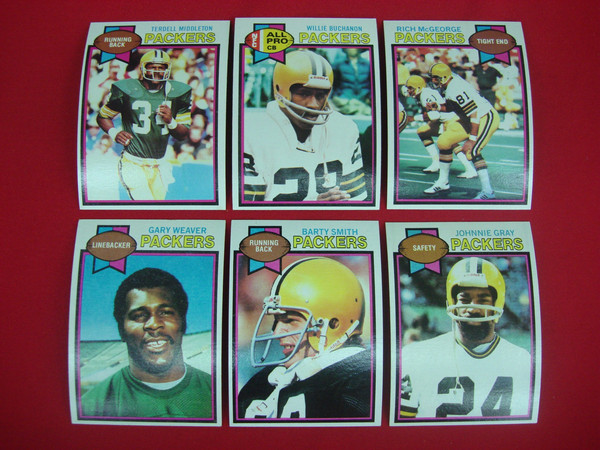 Vintage 1979 Topps Green Bay Packers Football Card Lot (6 Cards) - EX-MT+