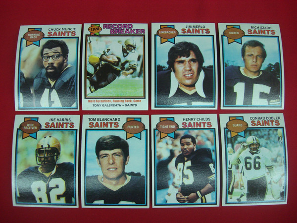 Vintage 1979 Topps New Orleans Saints Football Card Lot (8 Cards) - Excellent Condition