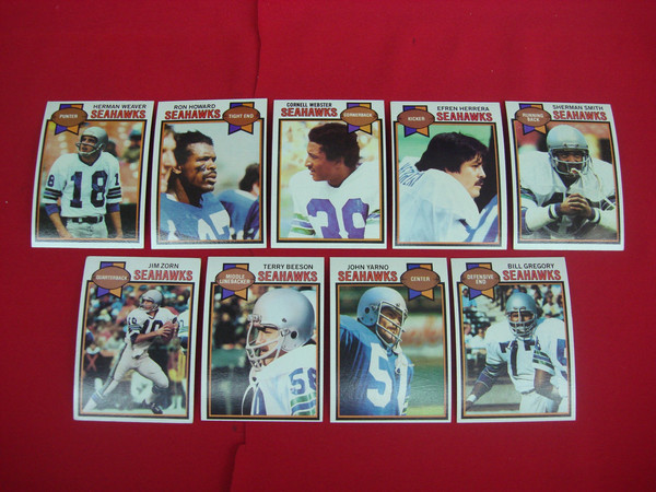 1979 Topps Seattle Seahawks Football Card Lot (9 Cards, EX-MT+)