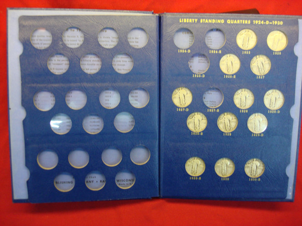 13 Standing Liberty Quarters (1925-1930-S) - Whitman Album, Including 1927-D - Silver & History