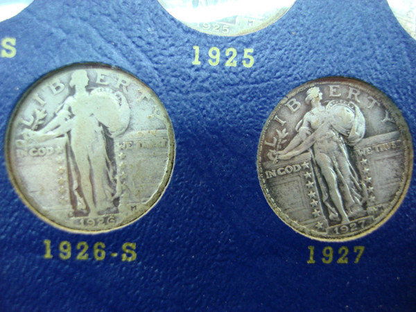 13 Standing Liberty Quarters (1925-1930-S) - Whitman Album, Including 1927-D - Silver & History