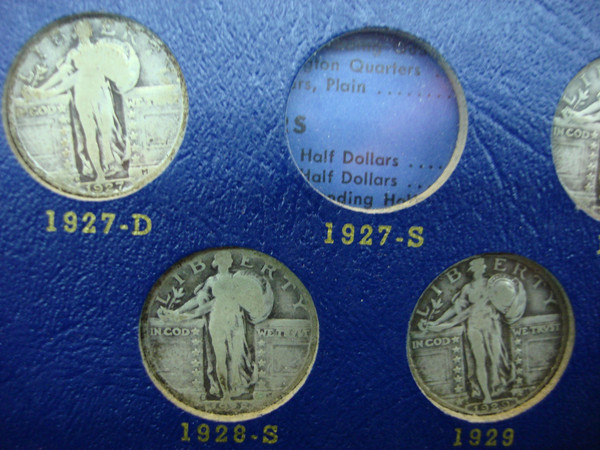 13 Standing Liberty Quarters (1925-1930-S) - Whitman Album, Including 1927-D - Silver & History