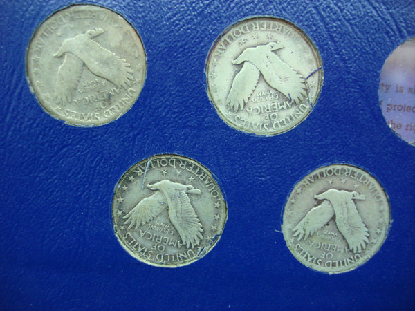 13 Standing Liberty Quarters (1925-1930-S) - Whitman Album, Including 1927-D - Silver & History