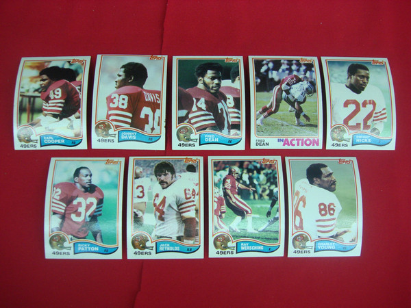 1982 Topps San Francisco 49ers Football Card Lot (9 Cards) - Excellent Condition