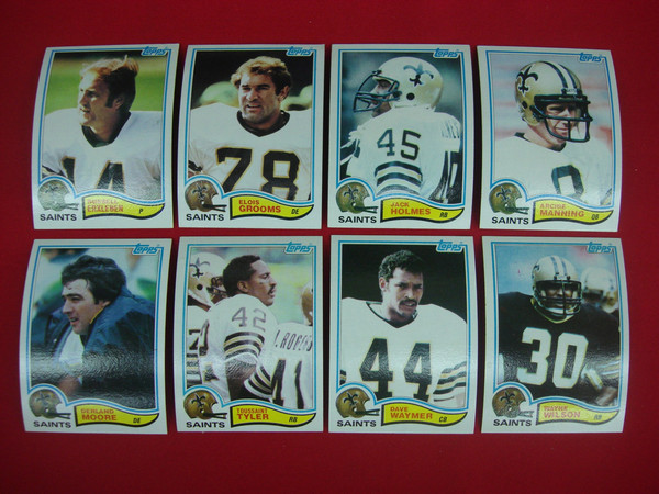 1982 Topps New Orleans Saints Football Card Lot (8 Cards) - Excellent Condition