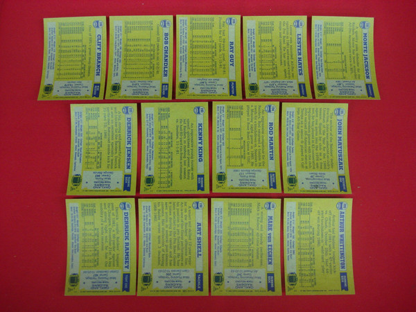 Vintage 1982 Topps Oakland Raiders Football Card Lot (13 Cards) - Excellent to Mint Condition