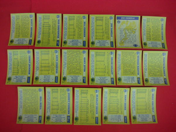 Vintage 1982 Topps New York Giants Football Card Lot (17 Cards) - EX-MT+ Condition