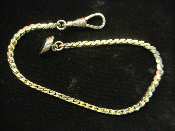 Vintage Gold Tone Pocket Watch Chain - 8 Inch, Heavy Links, Made in Germany