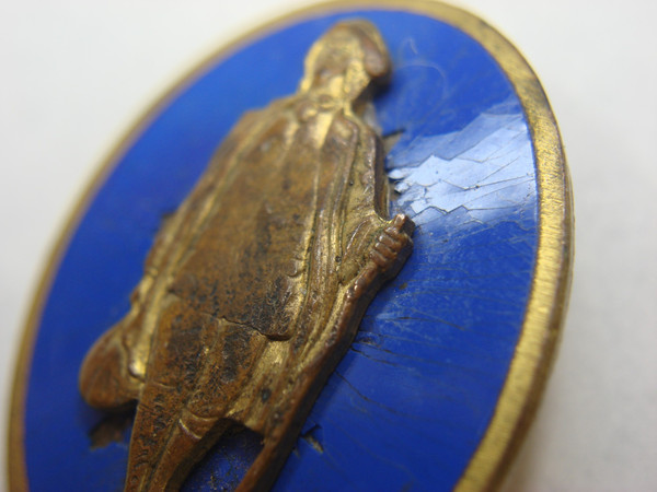 Vintage WWII US Army 111th Infantry Regiment Pin - 'BE FRANKLIN' Enamel