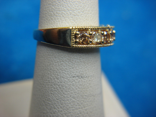 Champagne Stone Filigree Ring | Sterling Silver Size 6