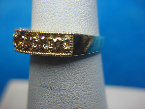 Champagne Stone Filigree Ring | Sterling Silver Size 6