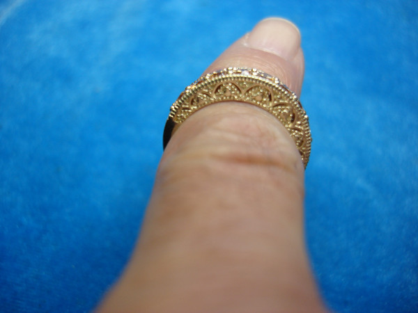 Champagne Stone Filigree Ring | Sterling Silver Size 6