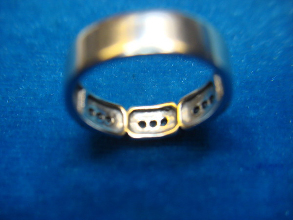 Sterling Silver Blue CZ Band Ring - Size 6