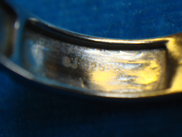 Sterling Silver Blue CZ Band Ring - Size 6