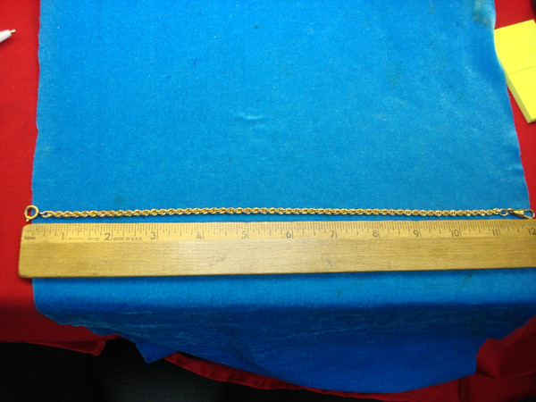 Vintage 12K Gold Filled Rope Pocket Watch Chain - 12 Inches (3.7mm, Excellent Condition)