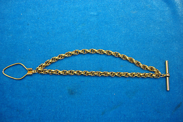 Vintage Gold Plated Pocket Watch Chain - 6.5