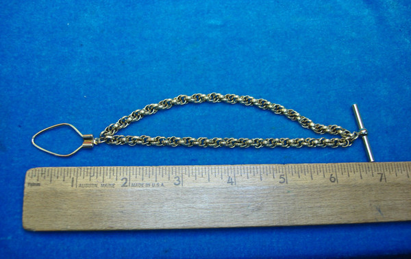 Vintage Gold Plated Pocket Watch Chain - 6.5