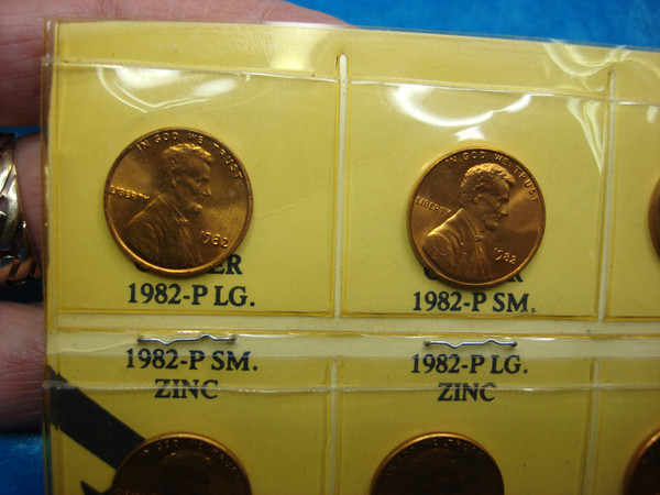 Complete Set of 1982 Lincoln Cents (7 Varieties) - Uncirculated P & D