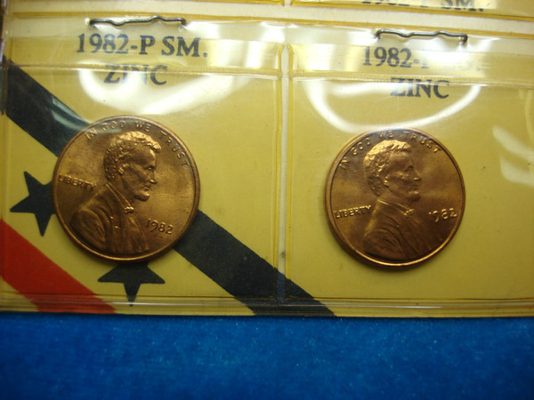 Complete Set of 1982 Lincoln Cents (7 Varieties) - Uncirculated P & D