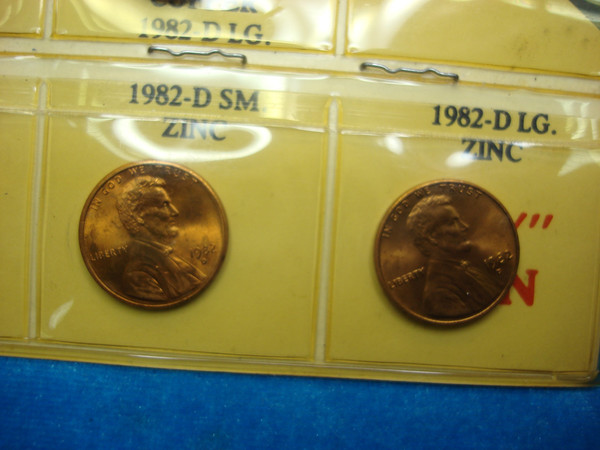 Complete Set of 1982 Lincoln Cents (7 Varieties) - Uncirculated P & D