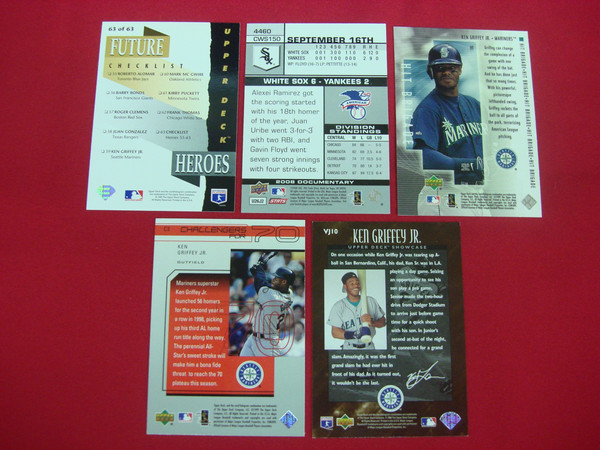 Ken Griffey Jr. Upper Deck Insert Baseball Card Lot (5 Cards) - Seattle Mariners & Chicago White Sox