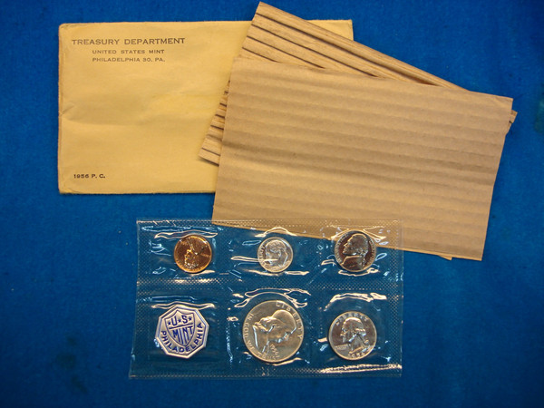 1956 Proof Set - Type II Half Dollar, Original Envelope, Excellent Condition