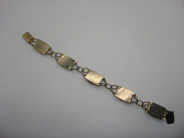 Vintage 1960s Gold-Tone Micro Mosaic Bracelet - 7.5