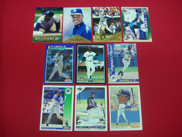 Ken Griffey Jr. Baseball Card Lot: 10 Pinnacle & Score Cards (Seattle Mariners)