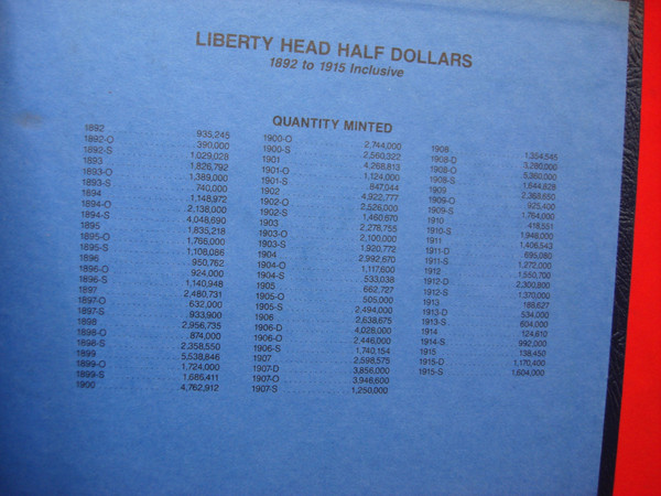 Whitman Classic #9124 Liberty Head Half Dollar Album - Excellent Condition