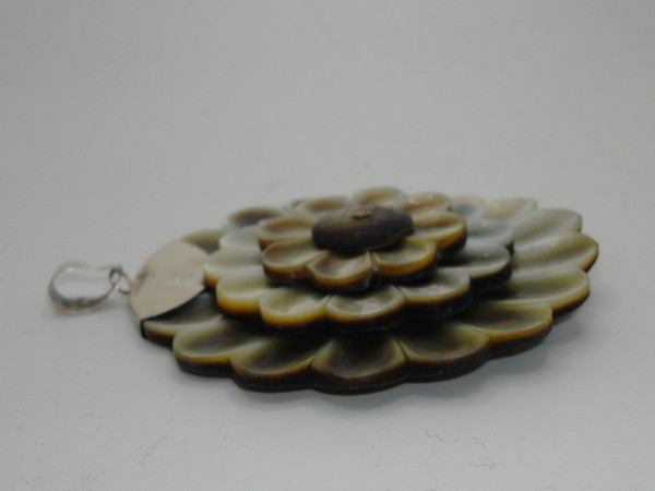 Vintage Sterling Silver Black Tahitian MOP Pendant - Estate Find (925)