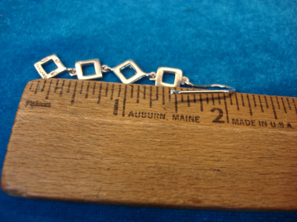 Stylish Sterling Silver Cube Earrings - 2.125 Inch Drop, Pre-Owned & Excellent Condition