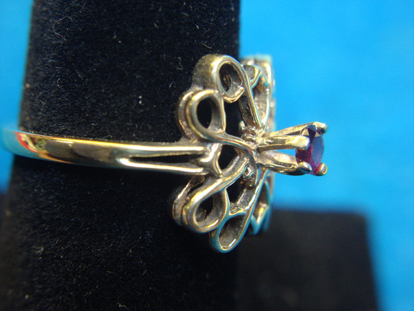 Avon Sterling Silver & Gold Vermeil Garnet Ring Size 8 - Elegant Statement Piece