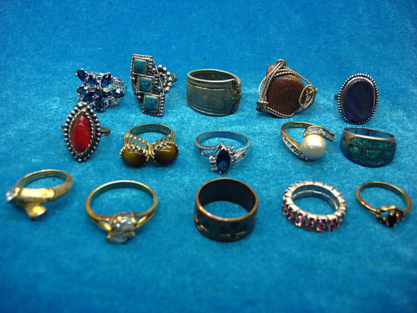 Vintage & Modern Costume Ring Lot (15 pcs) - Unique Estate Finds Under $3 Each