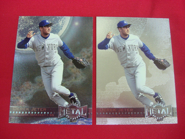 Derek Jeter 1996 Fleer Metal Foil Baseball Card Set (Basic & Platinum Parallels)