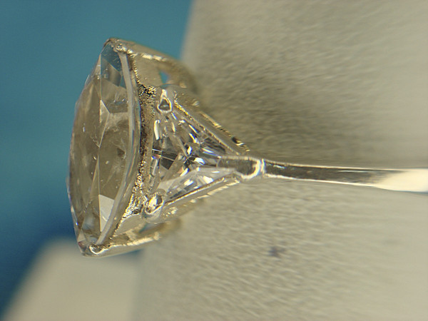 Sterling Silver Marquise Cocktail Ring, Size 7 - Sparkling Brilliant Gemstone