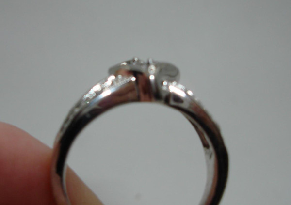 Vintage Kay Jewelers Sterling Silver & Diamond Heart Ring (Size 7)
