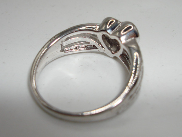 Vintage Kay Jewelers Sterling Silver & Diamond Heart Ring (Size 7)