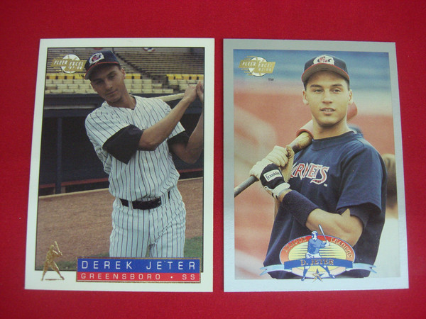 Derek Jeter 1993-94 Fleer Excel Rookie Cards - Greensboro Hornets #106 & League Leaders #10