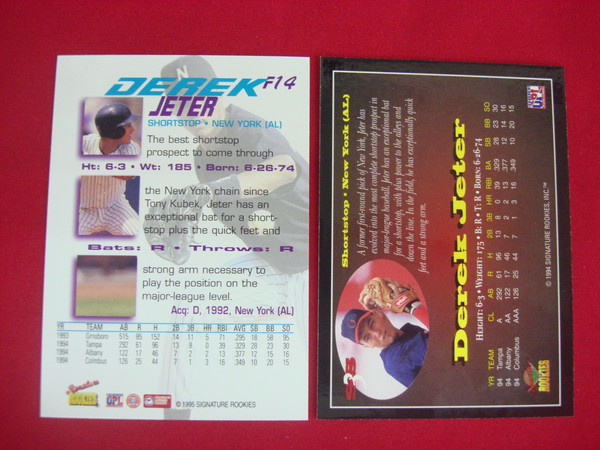 Derek Jeter Rookie Cards - 1994 Star Squad #SS3 & 1995 SR Force #F14