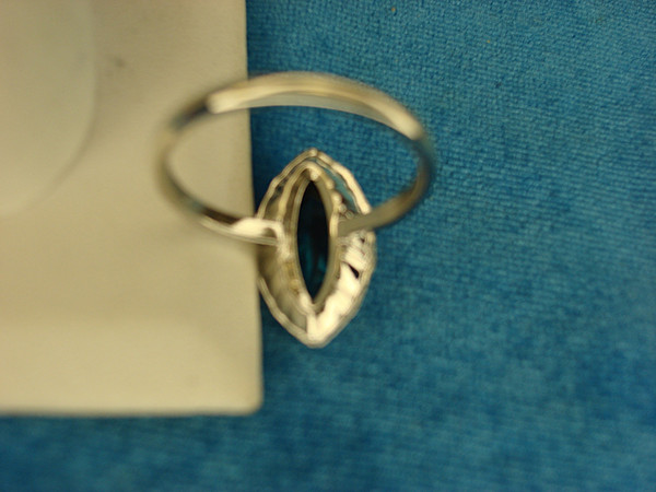 Blue Marquise Cocktail Ring | Sterling Silver Size 9 1/2 (Pre-Owned, Excellent Condition)