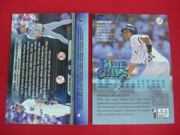 Derek Jeter Topps Finest Cards: 1997 Blue Chips & 1999 Split Screen Refractor