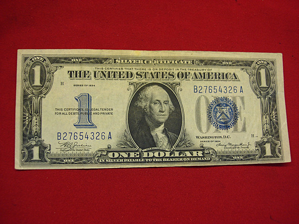 Rare 1934 $1 Silver Certificate - Julian/Morgenthau Jr. - High End Circulated Condition