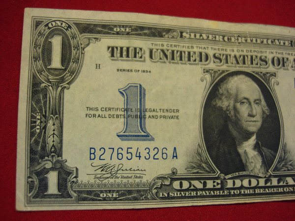 Rare 1934 $1 Silver Certificate - Julian/Morgenthau Jr. - High End Circulated Condition