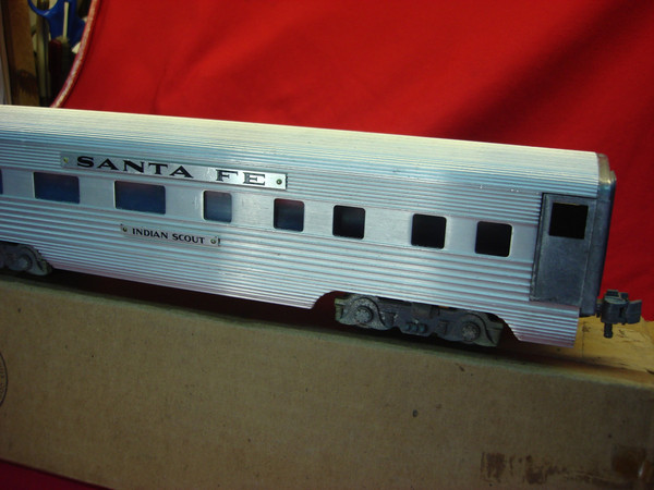 Vintage American Model Toys Santa Fe Indian Scout Passenger Car - Aluminum, 1950s
