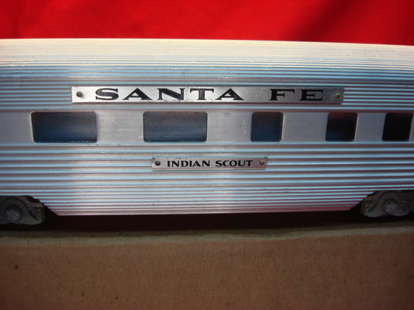 Vintage American Model Toys Santa Fe Indian Scout Passenger Car - Aluminum, 1950s