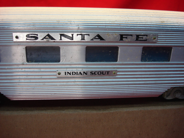Vintage American Model Toys Santa Fe Indian Scout Passenger Car - Aluminum, 1950s