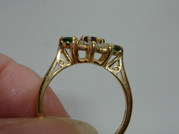 Vintage Charles Green & Sons 18K Gold Tsavorite Garnet & Diamond Ring - Size 6 1/4