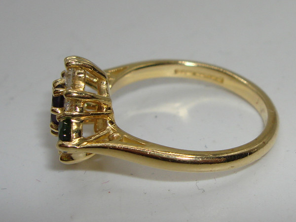 Vintage Charles Green & Sons 18K Gold Tsavorite Garnet & Diamond Ring - Size 6 1/4